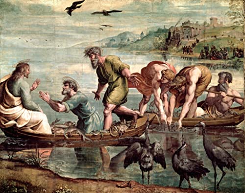 Tableau Toile la pêche de Raphaël déco murale SERENDIPITP 60x90cm