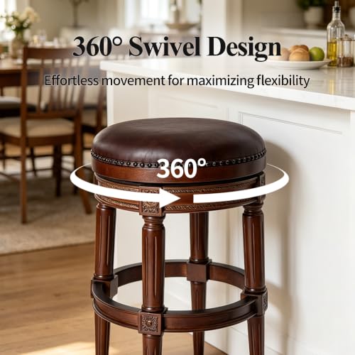 Image of DUHOME Swivel Bar Stools Set of 2,Stools with Removable Replaceable Legs