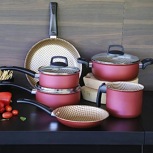 MTA FERVEDOR S/TAMPA FLORA N°14/1,7L - DE ALUMINIO COM ANTIADERENTE COR CEREJA