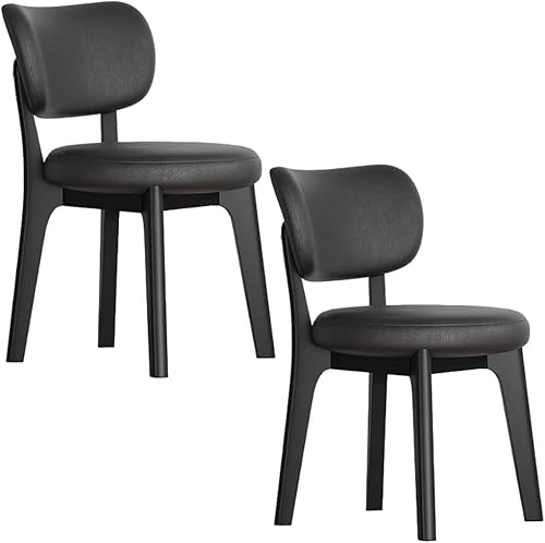 Miniatura 47 de YVYKFZD Juego de sillas de comedor, sillas de cocina sin brazos de madera, silla de comedor con respaldo curvo, silla tapizada de cuero para sala de
