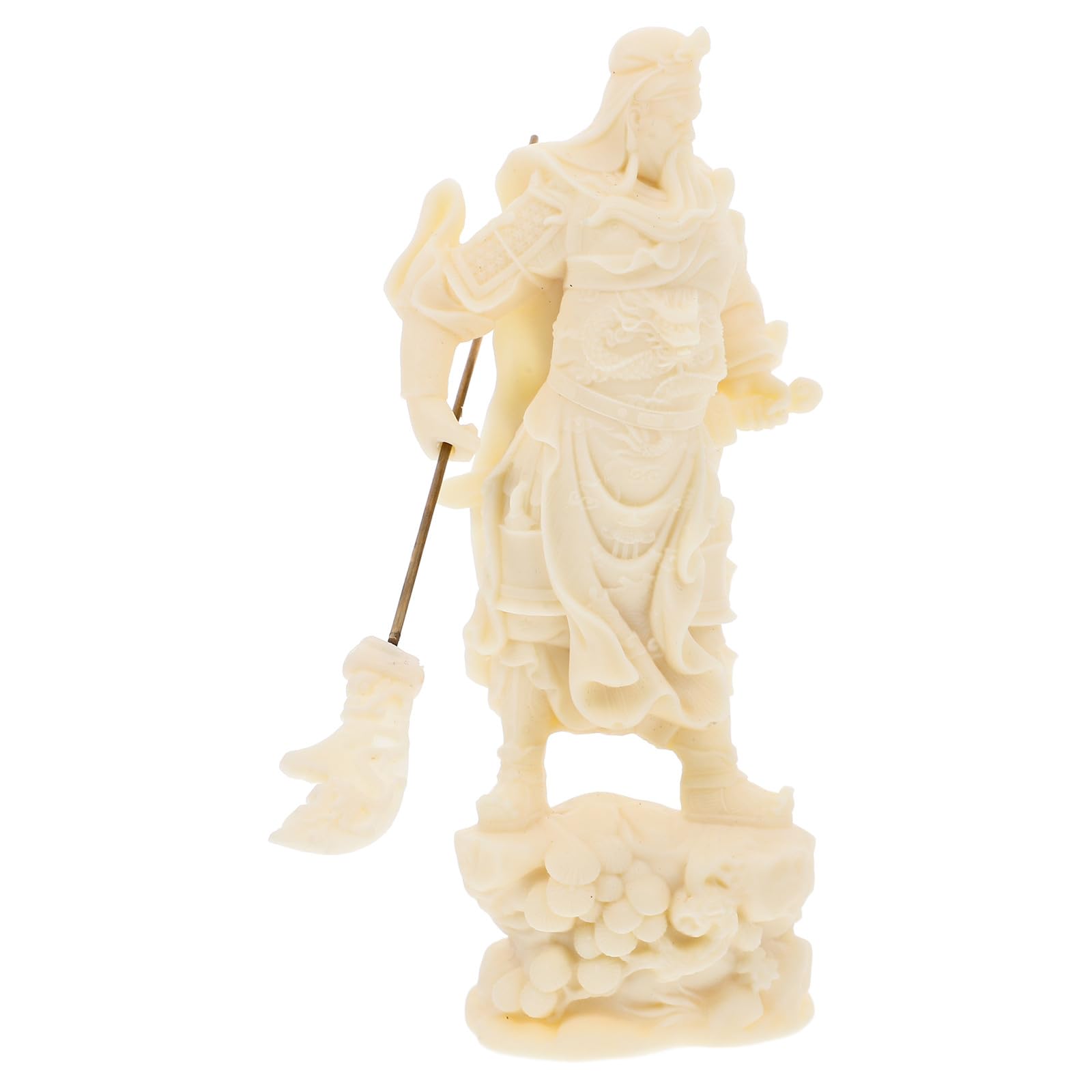 Statue Guan Gong blanche ERINGOGO pour embellir une table basse ou un bureau avec style vintage