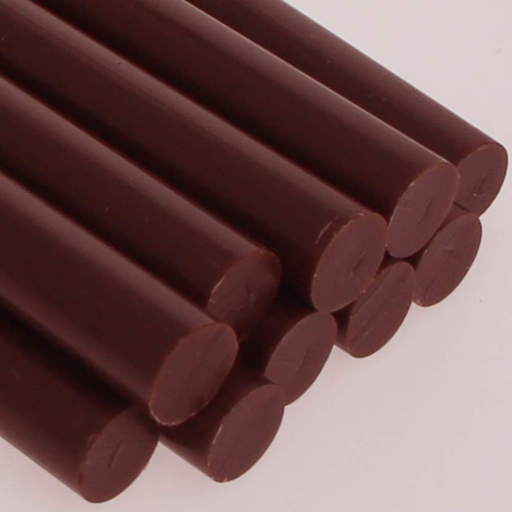 Othmro 10 bastoncini di colla a caldo, lunghezza 24,9 cm, diametro 1,1 cm, bastoni di colla per pistola a caldo, colla adesiva a caldo, per tutti gli usi a doppia temperatura (marrone)