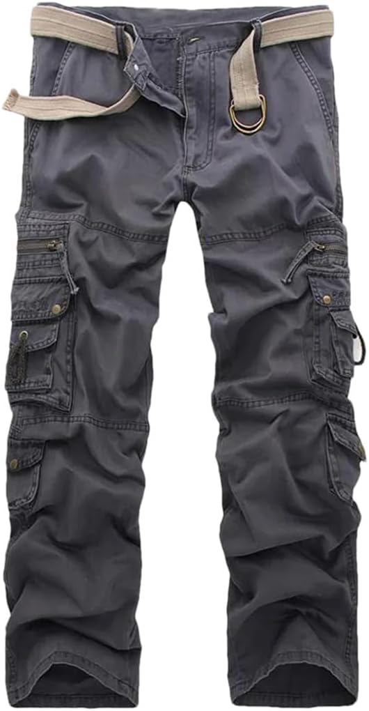 Generic Men's Military Cargo Pants Casual Multi Pockets Tactical Pants Straight Cotton Long Lightweight Work Trousers