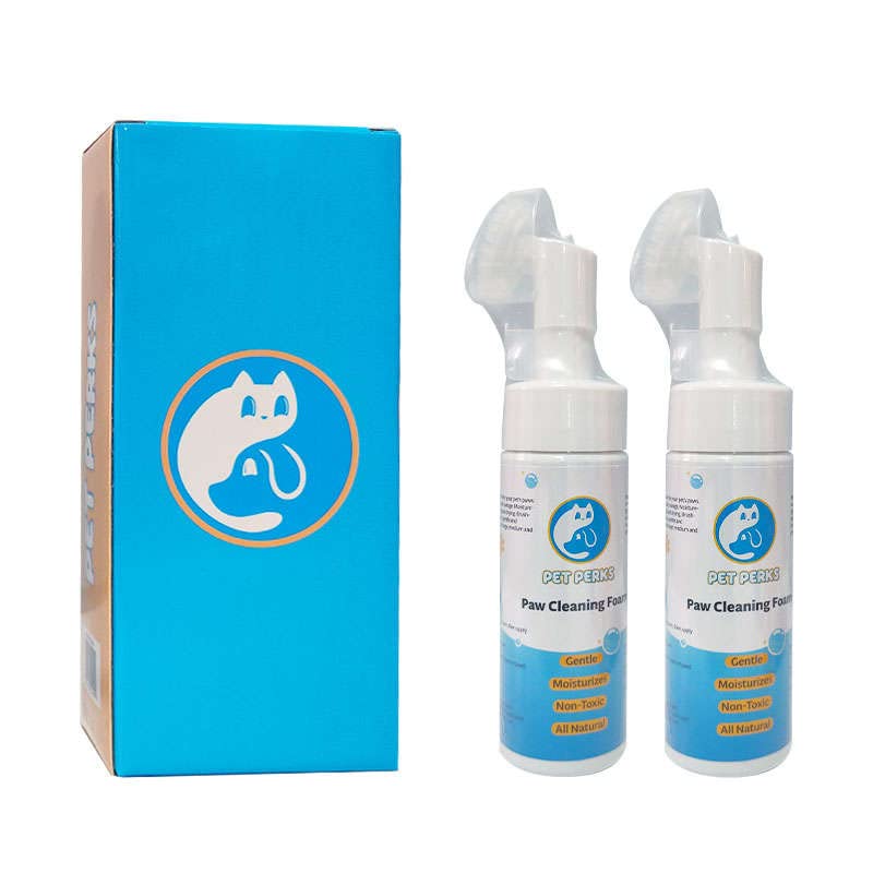 Pet Perks Paw Cleaner 2 Pack, Paw Cleaner for Dogs and Cats, Waterless Shampoo, Pet Grooming Brush, Paw Moisturizer, No-Rinse Dog Shampoo, Fragrance Free, Gentle