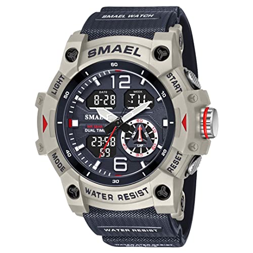 aswan watch Digitaluhr für Herren mit Wecker,Stoppuhr,Licht,Datum-Sport Armbanduhr mit Silikonarmband