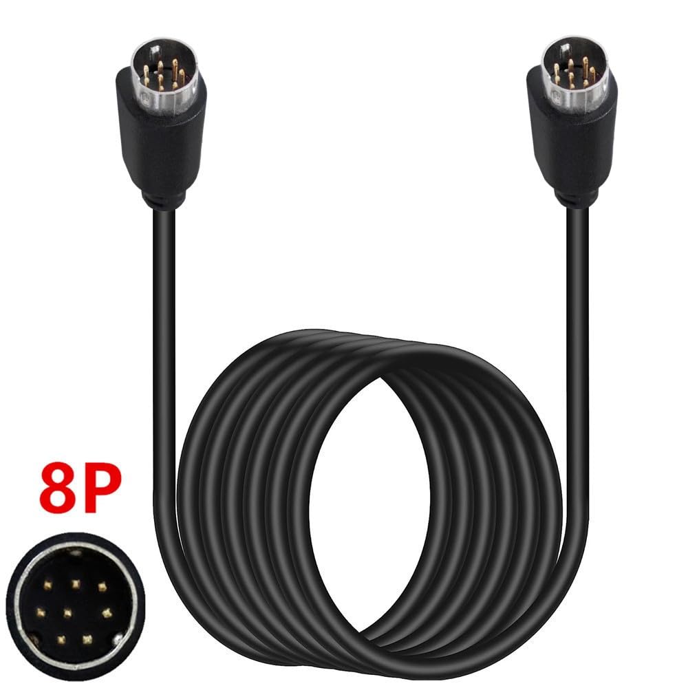 Câble mini DIN 8 broches mâle vers mâle, câble vidéo S Mini DIN 8 broches pour écran tactile PLC de remplacement pour caisson de basses JVC - Audio home cinéma (3 m)
