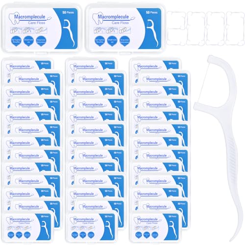 2000 Count Dental Floss Picks Sticks Tooth Picks Flossers Professional Toothpicks Floss Sticks with Portable Case and Travel Floss Perfect for Family Hotel Restaurant Office Car