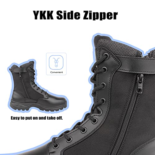 Lightweight Military Tactical Boots for Men Durable YKK Side Zipper Police Army Combat Jungle Breathable Comfortable Duty Boots3