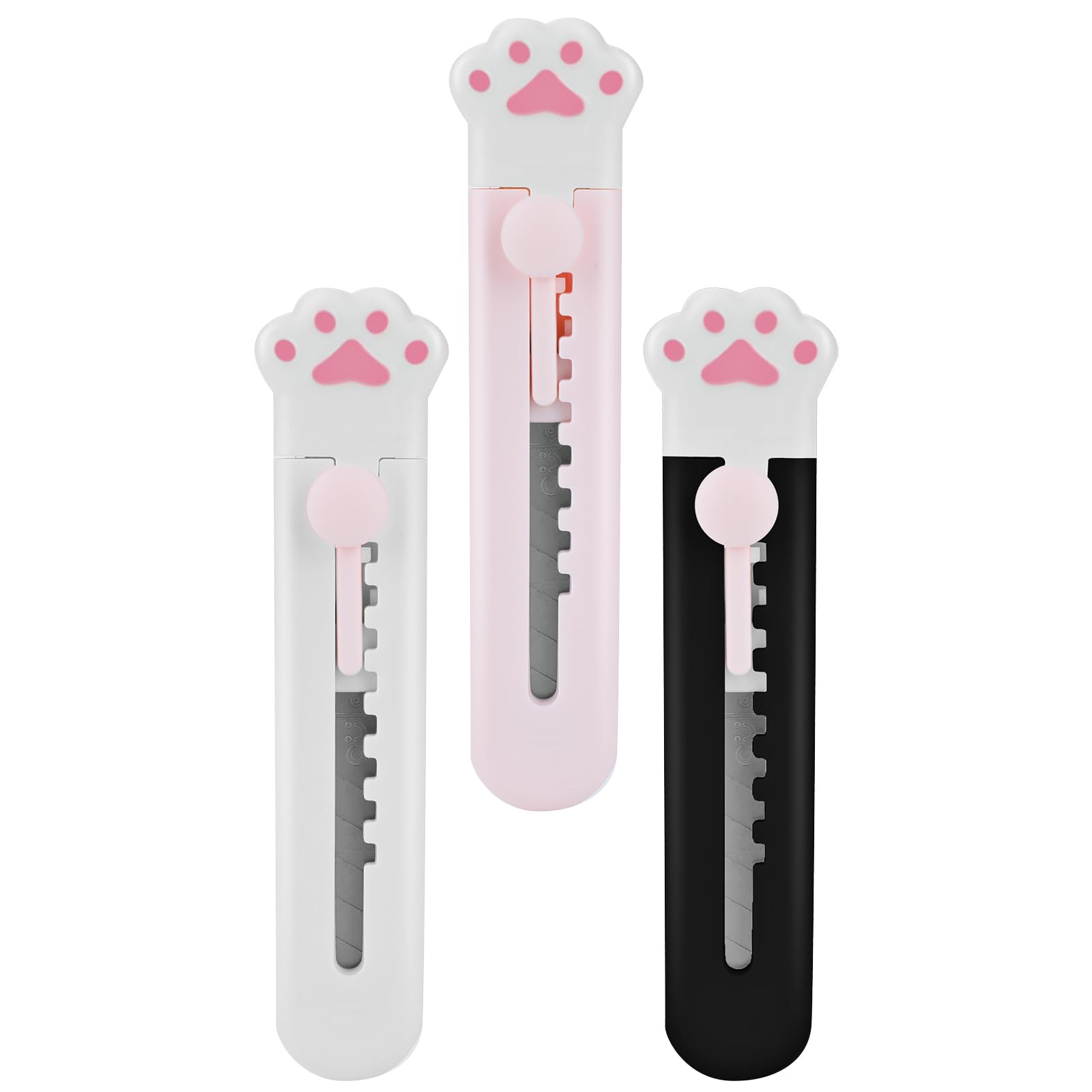 Abeillo 3 unidades Cuttermesser klein Utility Messer Mini Utility Messer Tragbares Mini-Cutter Einziehbares Universalmesser Schreibwaren Messer für Pappe, Papier Schachtel