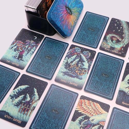 Image of AYME The Little Prisma Visions Oracle Tarot Card Game in A Tin A 78-Card Deck with Guidebook Gilded Silver (Limited Edition) 400 GSM Silver Core Cardstock for Adults (Special Addition)