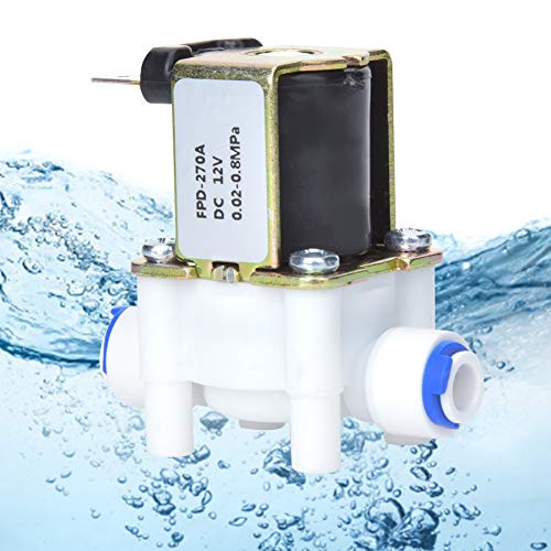 KIMISS Valvola di Solenoide Guidata a 1 Vie Valvola di Acqua Elettrica 12V G1/4in Connettore di Plastica Ad Alta Resistenza Uso Domestico - Idraulica Industriale e Scientifica, Pneumatica e Impianto