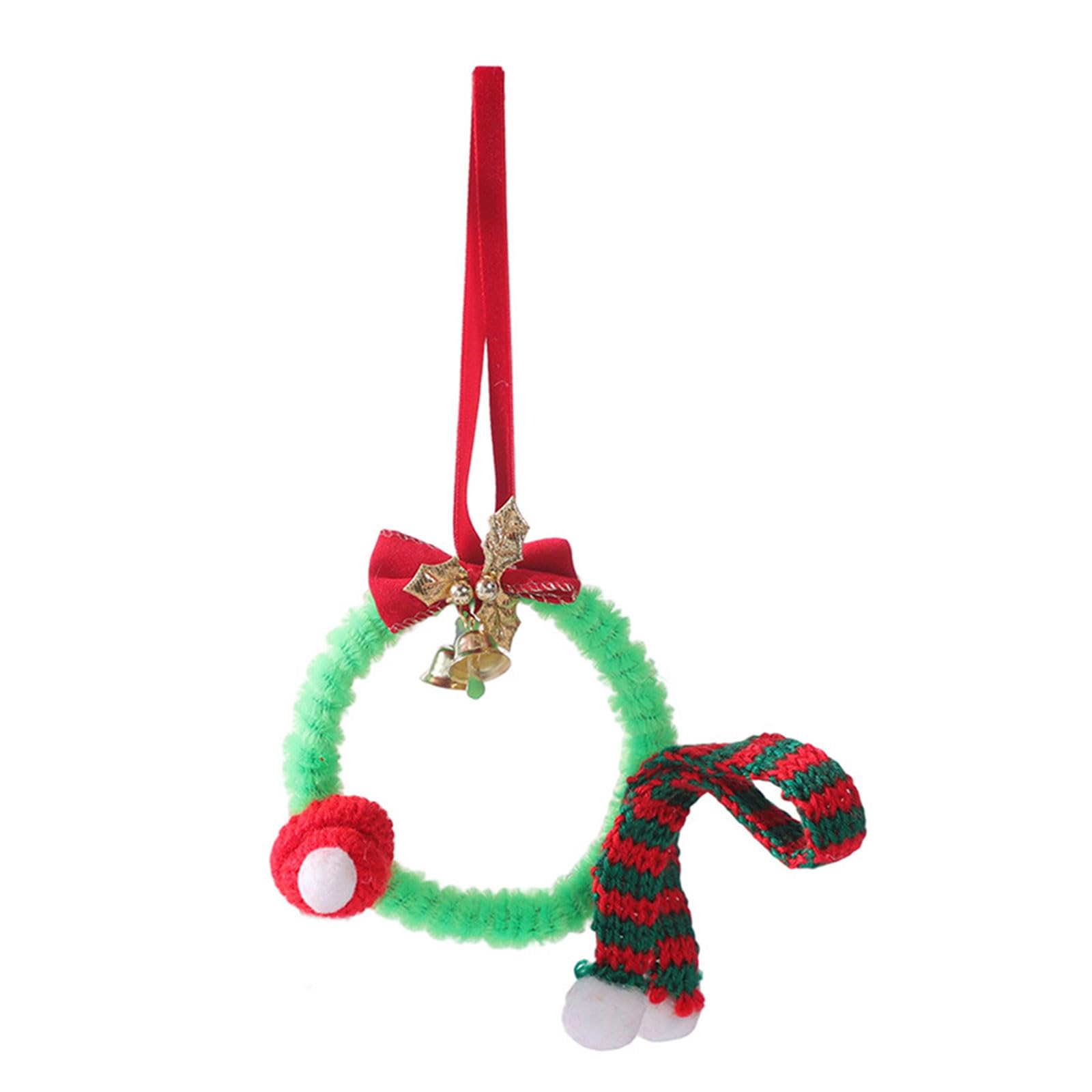 Jazuaiao Smooth Worktop Wreath Dense Highlighting Blossomy Intonation Thin Inside Deck Christmas Toll Deck with Ribbon