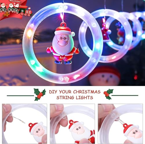 Image of V.E.S.P.A 3.5m 90 LED Santa Ring String Lights - 10 Modes for Festive Home Decoration, Perfect for Indoor and Outdoor Celebrations (Multi Color)