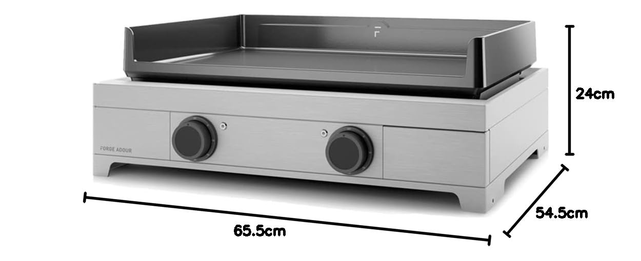 Plancha électrique Forge Adour 3200W Plaque Fonte émaillée 58,5 X 40,5 Cm