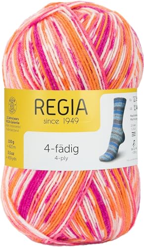 REGIA 4-fädig Color 9801269-07203 papagei Handstrickgarn, Sockengarn, 100g Knäuel