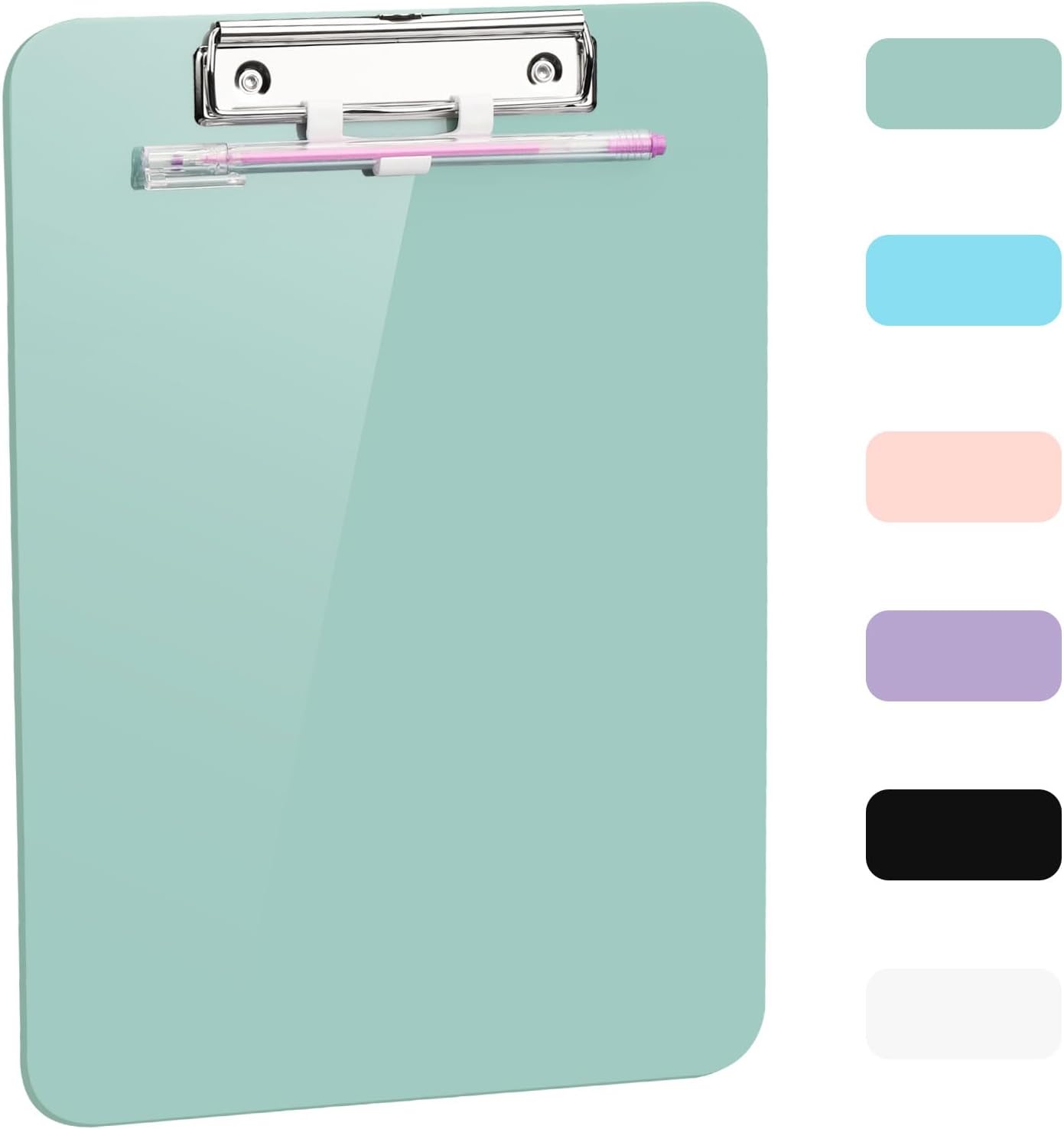 2 PCS A4 Clipboards,Plastic Clipboard with Pen Holder,Clip