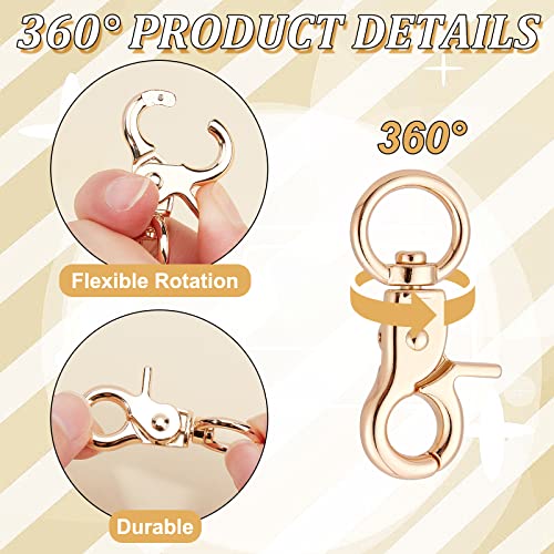Image of GORGECRAFT 20Pcs Trigger Snap Hooks 360 Degree Swivel Lobster Clasps Clips Golden Heavy Duty Alloy Snaps Hook for Pet Cages Chains Keychain Lanyard Carabiner DIY Jewellery Making Crafts Findings