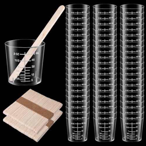 Pack de 200 vasos plásticos medidores de 60 ml miniatura 1