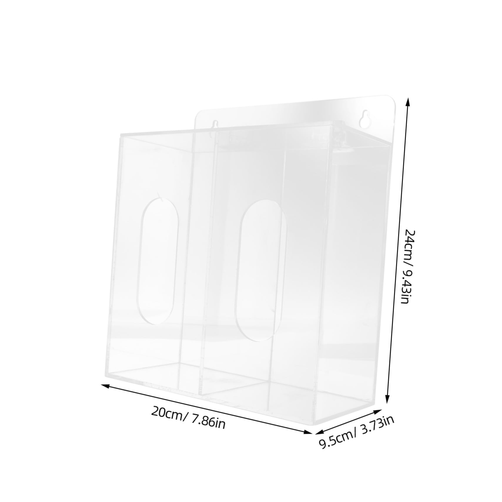 Cabilock Acrylic Wall Mounted Glove Dispenser Box with Compartment Efficient Mask and Glove Organizer for Space Saving Storage Home Laboratory