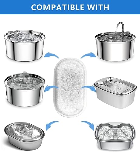 WEIKEY Katzenbrunnen Filter, 24 Stück Ersatzfilter Für Trinkbrunnen, 12 Stück Kohlefilter Und 12 Stück Schaumfilter, Wasserfilter Passend für 2L/3.2L/4L Edelstahl Trinkbrunnen Für Katzen Und Hunde