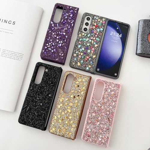 Étui pour Galaxy Z Fold 5 diamant rigide, coque élégante pour soirée et quotidien - 6