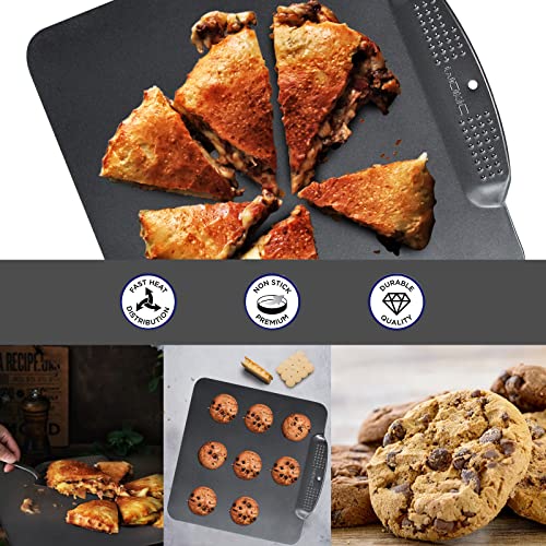 Cookie Sheets, Wokic Nonstick Thick Solid Construct For Baking, Rust Free, Easy To Clean & Dashwasher Safe (Grey-2Pcs) #TOP2