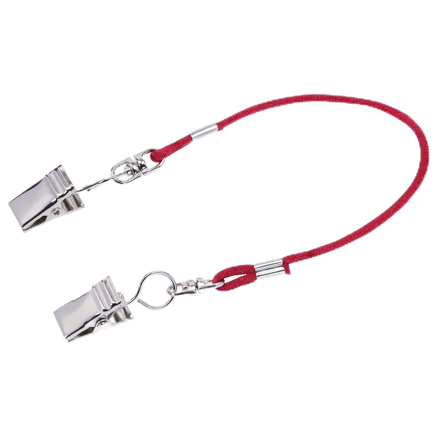 Onlykxy Unisex Red 5Pcs Outdoor Sports Hat Clips Retainer With Nylon Rope Metal Clip For Golfing Fishing Golfing, Boating (Red), One Size