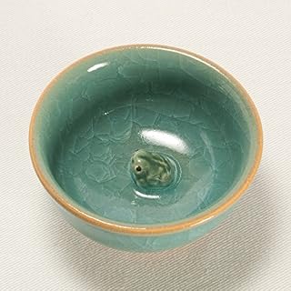 京烧・清水烧 福蛙 酒杯 (酒杯) 青瓷