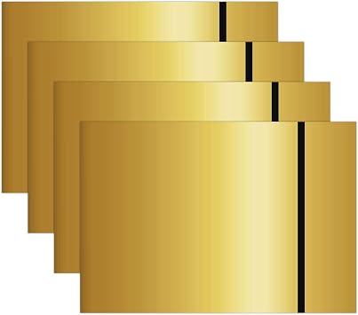 4 Pack Laser Engraving Double Color ABS Plastic Sheet, 12x8 Two-Tone Laserable Engraving Sheets Blank Materials for Interior Signs, Office Label Mirror Gold/Black