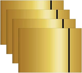 4pcs 12''x8'' Laser Engraving Double Color Sheet, ABS Plastic, Laser Engraving Sheets, Signs, Mirror Gold/Black, Glamorous Style