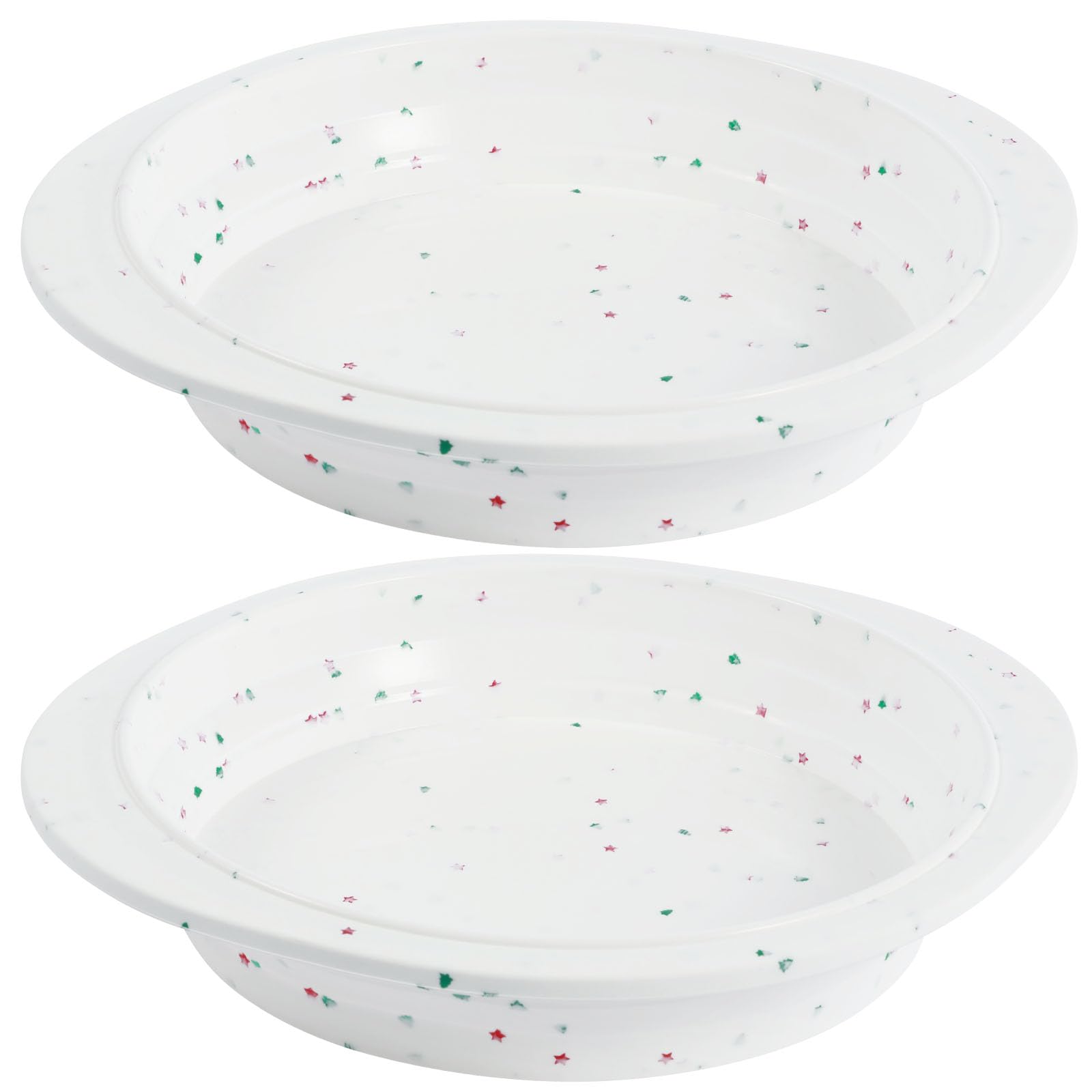 FALESOUL Silicone Pie Pan with Metal Reinforced Frame, 2 Pack Non-Stick 8 Inch Cake Pans Easy Release, Pie Dish Quiche Baking Dish, Round Cake Mold with Handle for Microwave, Dishwasher