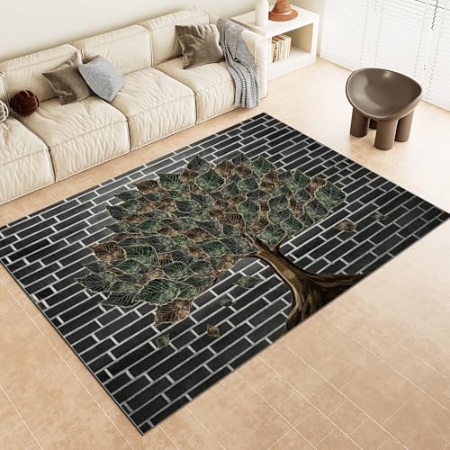Tapis antidérapant lavable Arbre de la Vie style rétro - 3