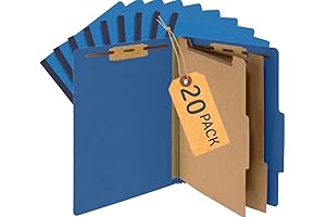1InTheOffice Classification Folders with 6 Sections for Letter-Sized Documents, Cobalt Blue