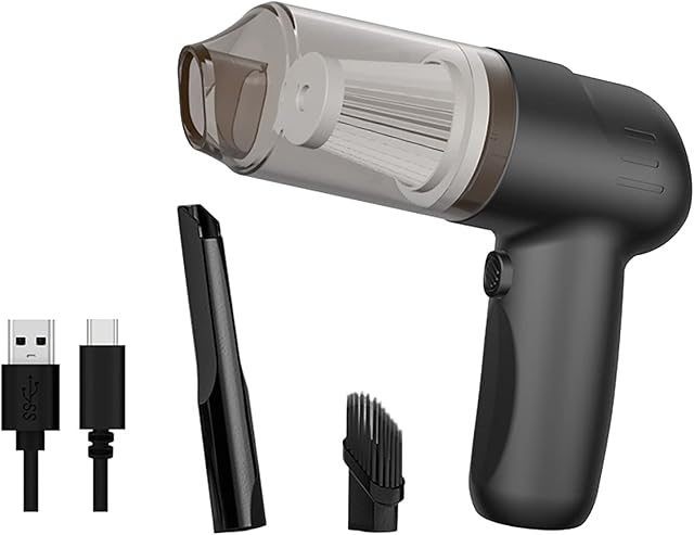 Yurayisen Mini Vacuum Cleaner Cordless,Lightweight Handheld Vacuums,Car Vacuum Cleaner with 12000 pa Strong Suction,USB Charging,for Car/Home/Desk/Pet Hair/Office