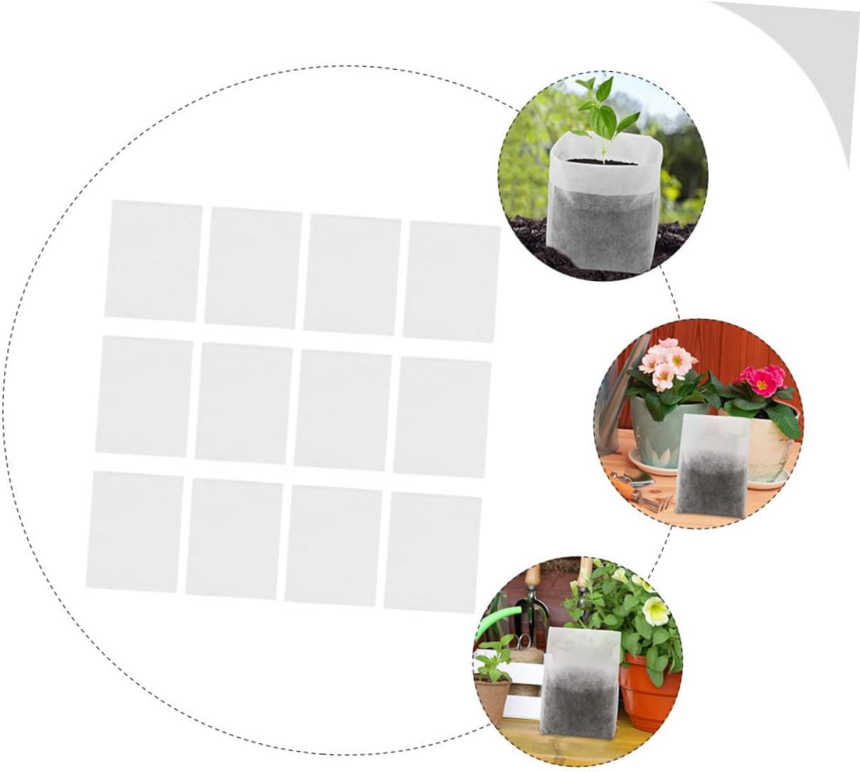 Mikikit 1000pcs Planters Grow Bags Vegetable Planter Pouch Potato Growing Bag Plant Storage Non-Woven Fabrics for Optimal Plant Growth
