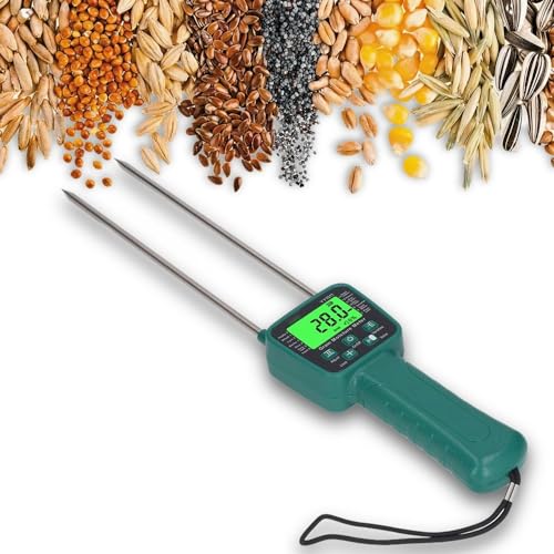 Portable Hay Tester, Hay Bale Tester with Probe for Sesame Wheat Corn Soybean Rice Barley Sorghum Peanut Kernel Rapeseed