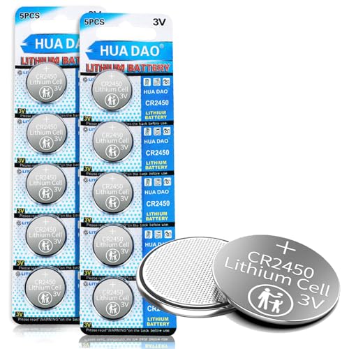 CR2450 3V Lithium Battery - 10PCS 3V Lithium Coin Cell for Key Fob Car Remote and other devices CR2450 Lithium 3 Volt Cell