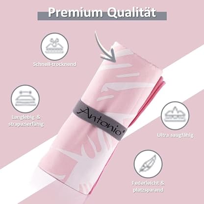 Antonio - Mikrofaser Strandtuch & Badetuch XXL 160 x 80 cm rosa weiß - Damen & Mädchen Strand-Handtuch & Bade-Handtuch… – Bild 7