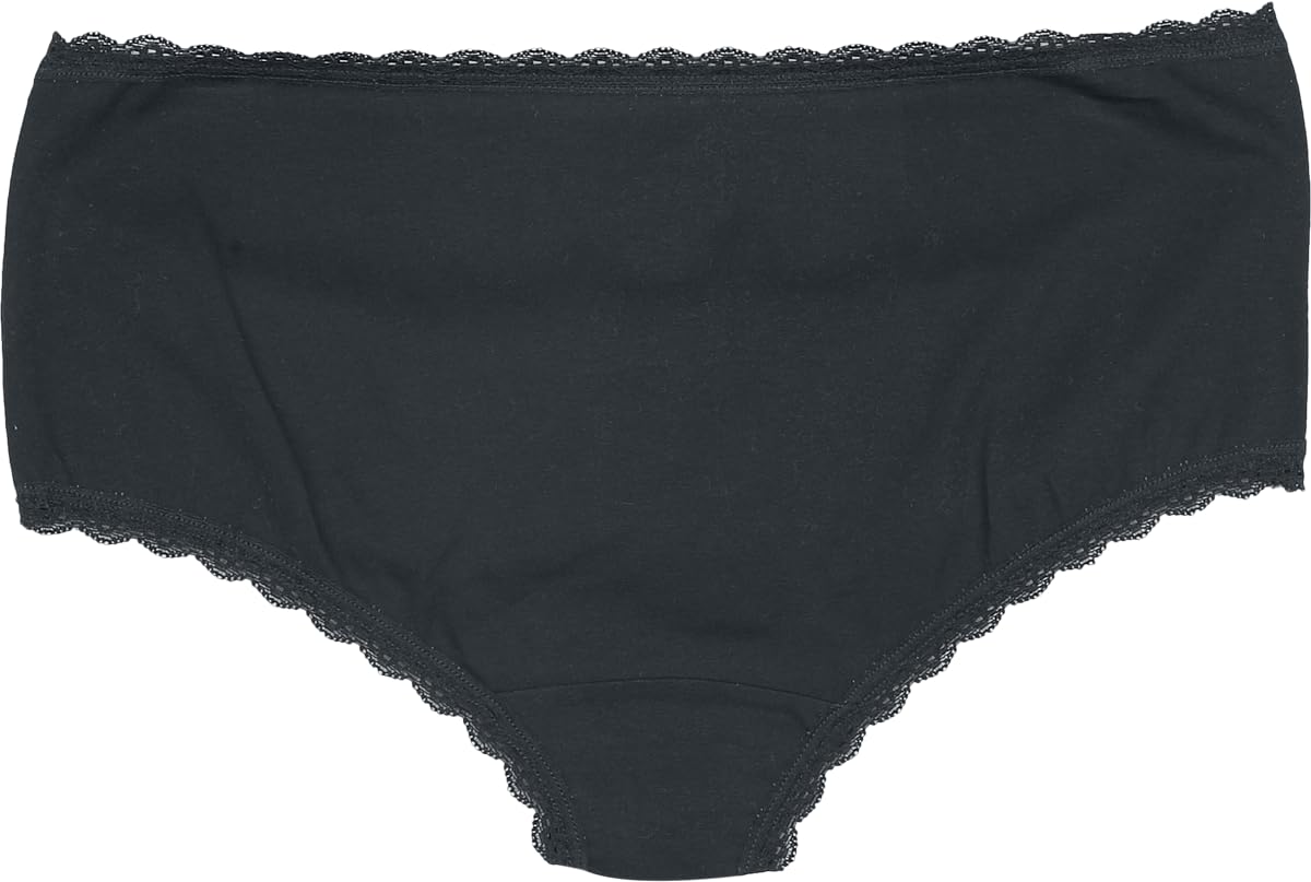Gothicana by EMP Damen schwarzes Dreierpack Unterwäsche mit Gothic Muster