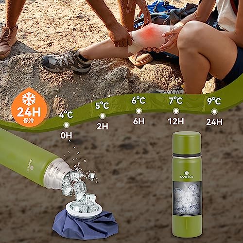 SANTECO Thermoskanne Thermosflasche Edelstahl 1l, 500ml, Auslaufsicher Isolierflasche mit Trinkbecher für unterwegs, Kaffee & Tee für Kinder, Sport, BPA-Frei, 24H Kalt & 12H Heiß 4