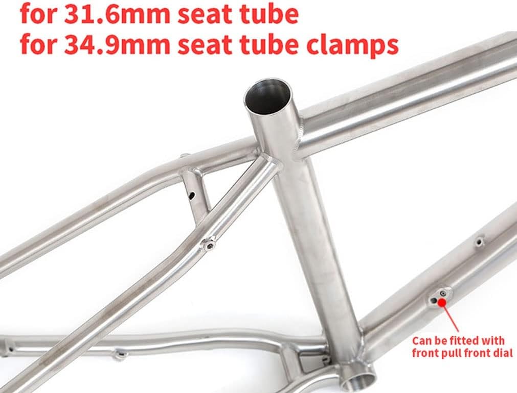 Titanium Alloy Mountain Bike Frame 27.5er 29er 15.5''/17''/19'' Bike Frame XC AM Disc Brake Rigid Frame Thru Axle 12x142mm Lightweight(29 * 15.5'')
