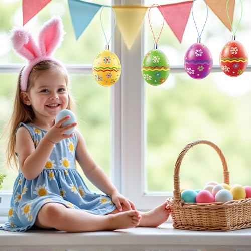 25 Stück Ostereier zum Bemalen, Ostereier zum AufhäNgen, Ostereiers Plastik, Styroporeier, Eier zum Bemalen Weiß, Ostern Deko, Osterdekoration, Ostern Basteln Kinder, 5 Karten Kaninchen Aufklebe