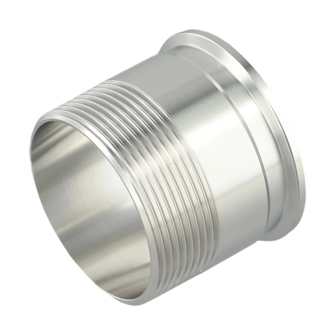 Stainless Steel Sanitary Tri Clamp Adapter with Straight NPT Threads for Fluid Transfer Systems