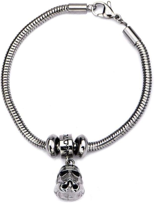 Animewild Star Wars Stormtrooper Stainless Steel Pendant Bracelet with 7 Inch Chain