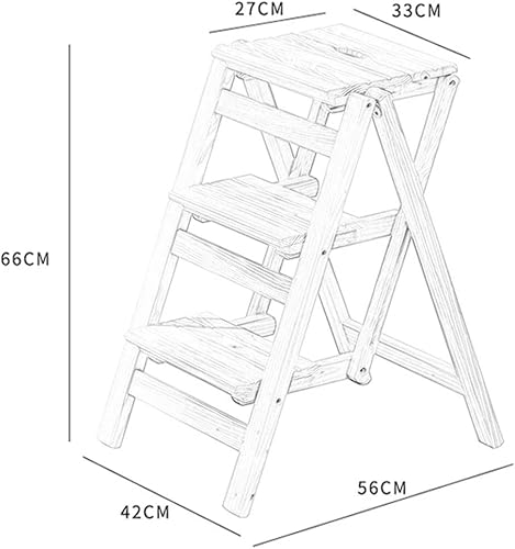 Banquinho de degrau de madeira, banquinho de degrau dobrável, escada de 3 degraus cadeira alta assen