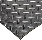 Rhino Mats SBD-424-2448 Diamond Plate Pattern Rubber Insulating Switchboard Mat, 2' Width x 4' Length x 1/4