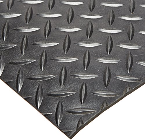 Rhino Mats SBD-424-2448 Diamond Plate Pattern Rubber Insulating Switchboard Mat, 2' Width x 4' Length x 1/4