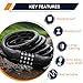 SEPOX® 2Pcs Pack 6FT Extra Long Cable Combination Bike Locks, 4 Digits Retractable Security Lock, 12mm Heavy Duty Anti Theft Anti Rust Cable for Bicycle, Scooter, Gate, Outdoor Equipment, Weatherproof