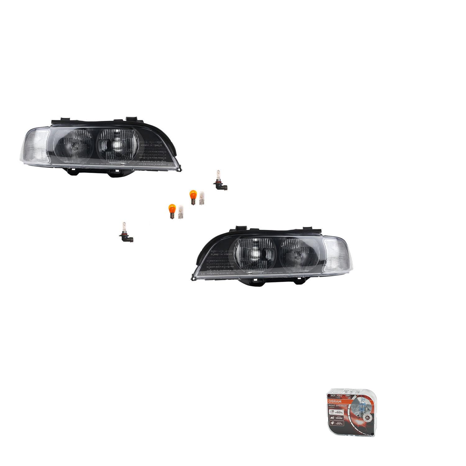 Johns, Faros delanteros + Nightbreaker Laser apto para BMW Serie 5 E39 11/95 – 08/00 L R