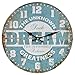 Produktbild WB wohn trends Wanduhr aus Holz ~ Dream The Unknown Greatness ~ blau / 29cm ~ Vintage Shabby Uhr